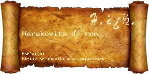 Herskovits Áron névjegykártya
